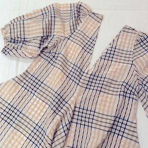 Ganni Seersucker Puff Sleeve Dress  Size 38